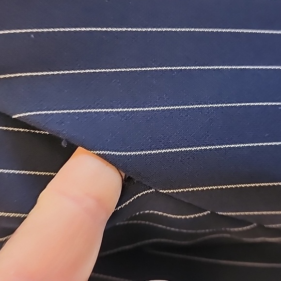 Chico's  Blue White Striped Pants Sz 3 XL Stretch Cropped - Picture 5 of 10